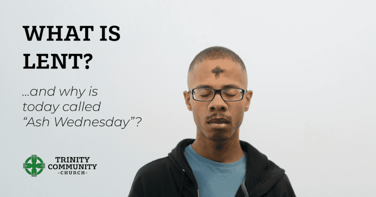 Image of Man with Ash marking on forehead for Ash Wednesday
